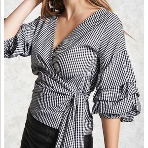 Gingham Wrap Top